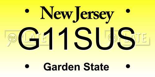 G11SUS New Jersey License Plate