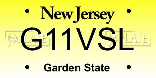 G11VSL New Jersey License Plate