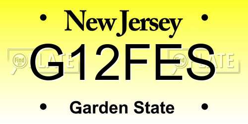 G12FES New Jersey License Plate