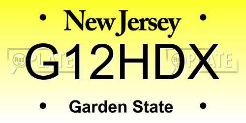 G12HDX New Jersey License Plate