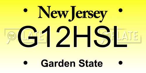 G12HSL New Jersey License Plate