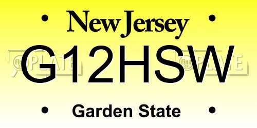 G12HSW New Jersey License Plate