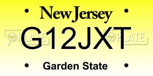G12JXT New Jersey License Plate