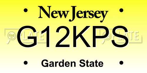 G12KPS New Jersey License Plate