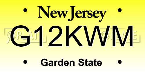 G12KWM New Jersey License Plate
