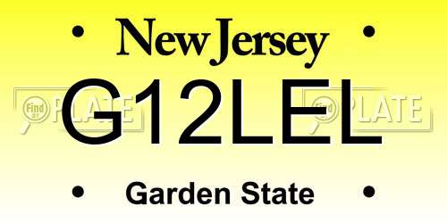 G12LEL New Jersey License Plate