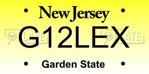 G12LEX New Jersey License Plate