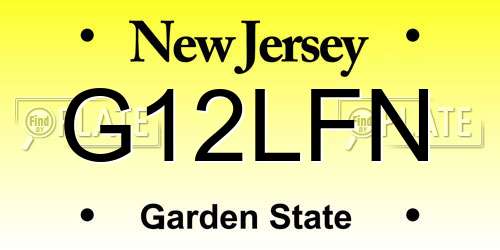 G12LFN New Jersey License Plate