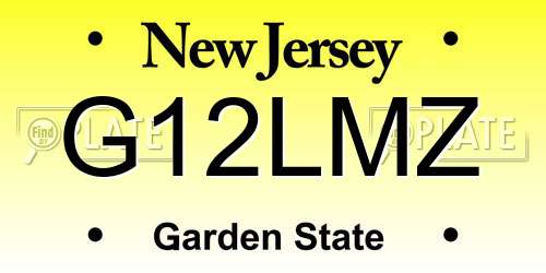 G12LMZ New Jersey License Plate