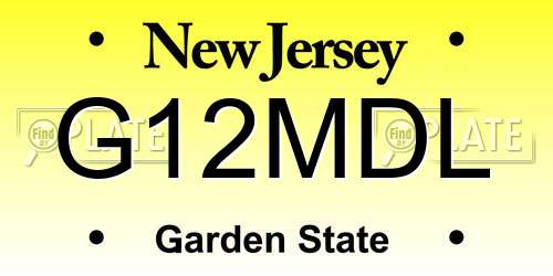 G12MDL New Jersey License Plate