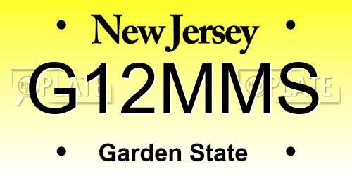 G12MMS New Jersey License Plate