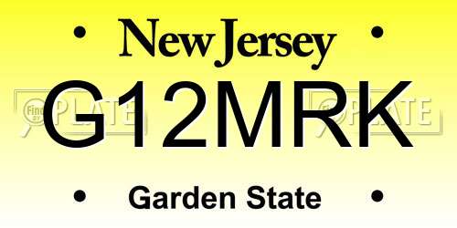 G12MRK New Jersey License Plate