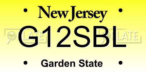 G12SBL New Jersey License Plate