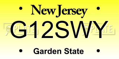G12SWY New Jersey License Plate