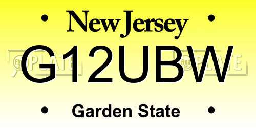 G12UBW New Jersey License Plate