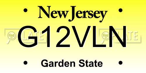 G12VLN New Jersey License Plate