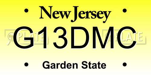 G13DMC New Jersey License Plate
