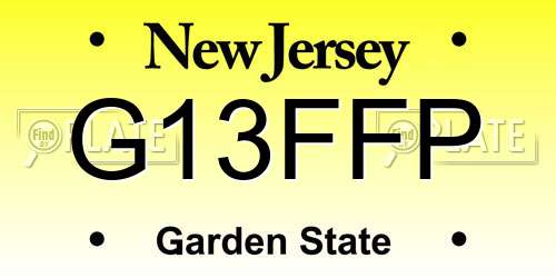 G13FFP New Jersey License Plate