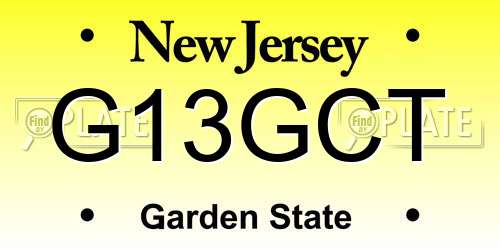 G13GCT New Jersey License Plate