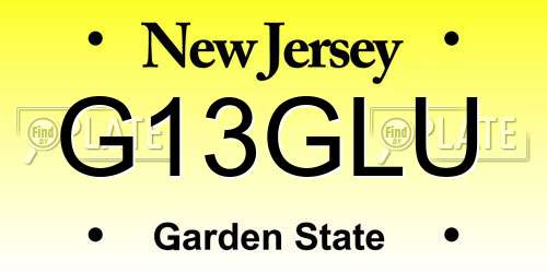 G13GLU New Jersey License Plate