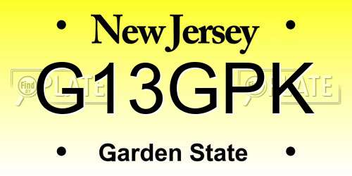 G13GPK New Jersey License Plate