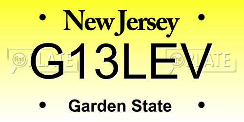 G13LEV New Jersey License Plate