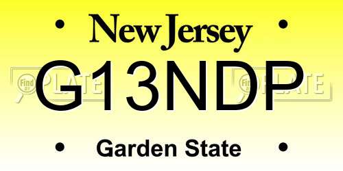 G13NDP New Jersey License Plate