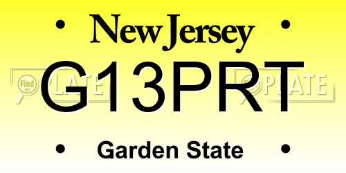 G13PRT New Jersey License Plate