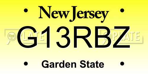 G13RBZ New Jersey License Plate