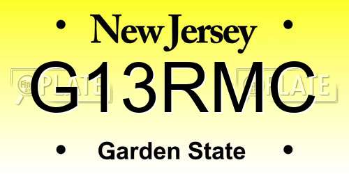 G13RMC New Jersey License Plate