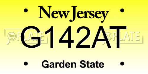 G142AT New Jersey License Plate