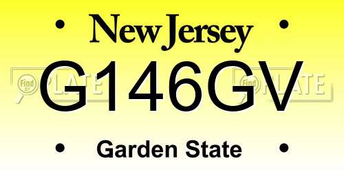 G146GV New Jersey License Plate