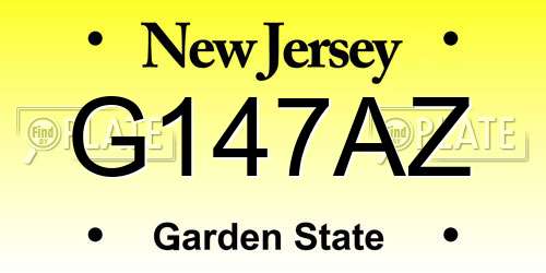 G147AZ New Jersey License Plate