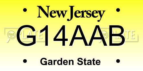 G14AAB New Jersey License Plate