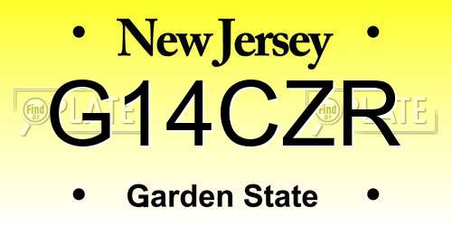 G14CZR New Jersey License Plate