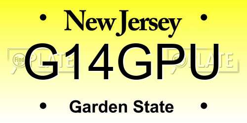 G14GPU New Jersey License Plate
