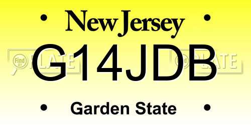 G14JDB New Jersey License Plate