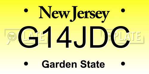 G14JDC New Jersey License Plate