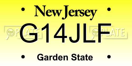 G14JLF New Jersey License Plate