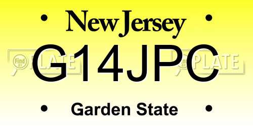 G14JPC New Jersey License Plate