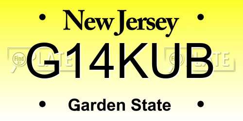 G14KUB New Jersey License Plate
