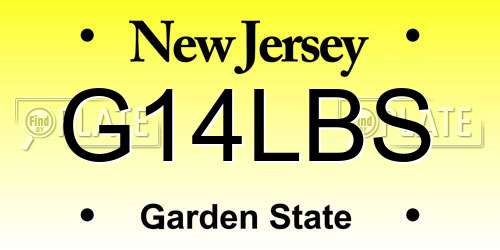 G14LBS New Jersey License Plate