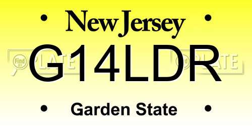 G14LDR New Jersey License Plate