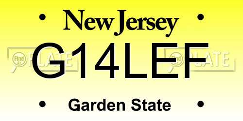 G14LEF New Jersey License Plate