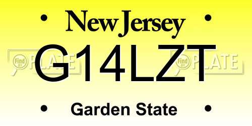 G14LZT New Jersey License Plate