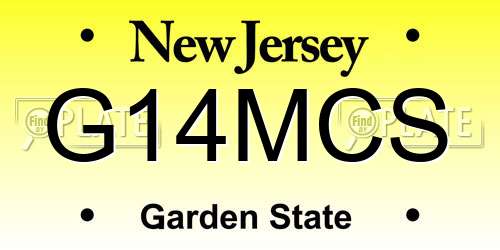 G14MCS New Jersey License Plate