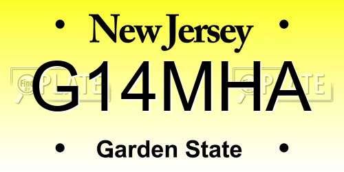 G14MHA New Jersey License Plate