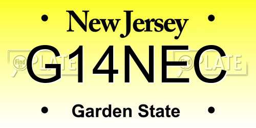 G14NEC New Jersey License Plate
