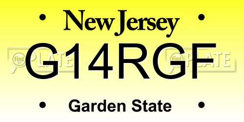 G14RGF New Jersey License Plate