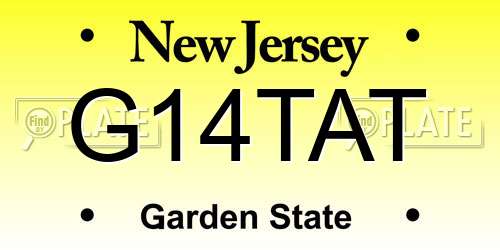G14TAT New Jersey License Plate